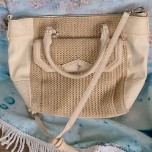 Cream Wicker Purse